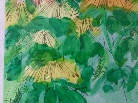 Image 1 of Walasse Ting „Blätter“ Kunstwerk