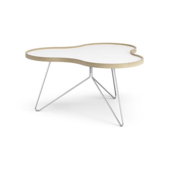 Image 1 of Swedese Flower Coffee Table 90x84 and 114x107 White/Oak/Chrome