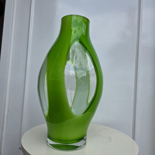 Grote Groene Space Age Design 1980's Vaas 