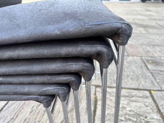 6x Jano chairs - Kazuhide Takahama - Simon Gavina – Dining chairs, Textile, Chrome (photo 16 of 17)