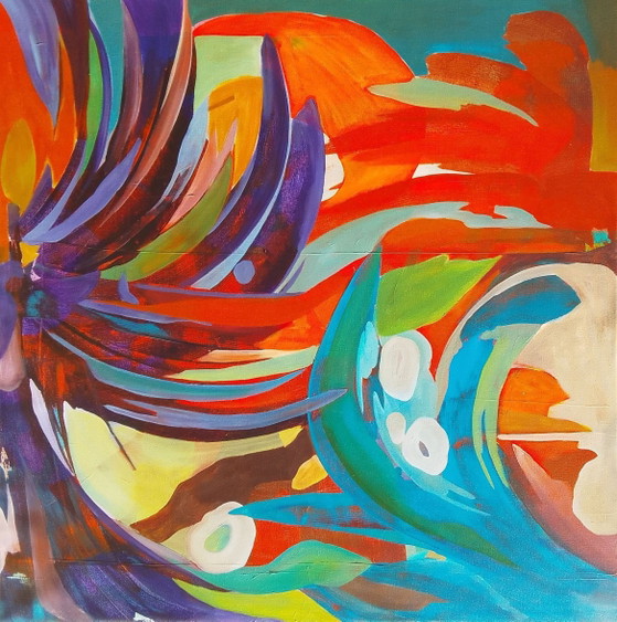 Acrylverfschilderij #krijt 100x100cm – Kunst, Canvas (photo 5 of 15)