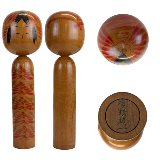 Auténtica Kokeshi Vintage Togatta – Shoichi Kanno (años 70/80)
