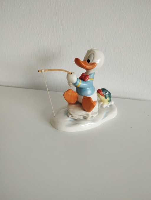 Goebel Porcelain Figurine, Disney Series, Donald Duck Fishing