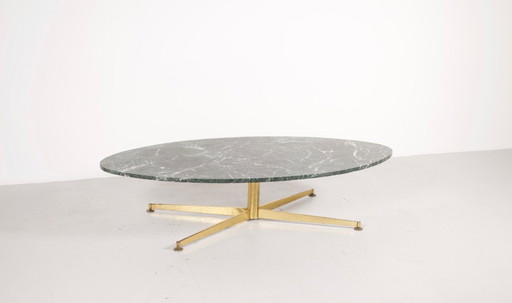 MESA DE CENTRO DE MÁRMOL LATÓN MICHEL KIN ITALIA 1960 ARFLEX ÉDITEUR