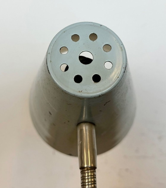 Image 1 of Lampada da tavolo a collo di cigno industriale grigia di Zaos, anni '60