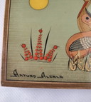 Vintage Mexican Painting Arturo Alcala - Folk Art