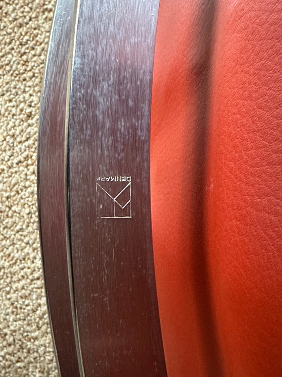 Poul Kjærholm PK 22 E. Kold Christensen Ensemble de 2 fauteuils lounge, Cuir, polished steel, Rouge (photo 5 sur 10)