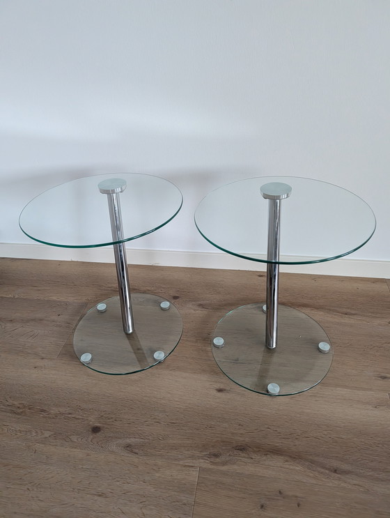 Image 1 of 2 Beistelltische aus Glas