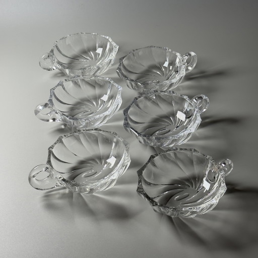 Val Saint Lambert - Dessertservies (6) - coquilles - Kristal - ROYAL