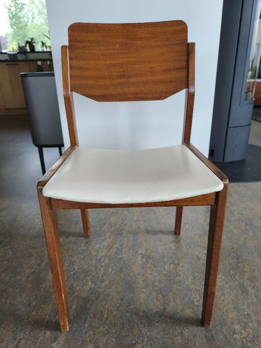 1 Stoel Deens Design Jaren '60 – eetkamerstoelen, Wood, Skai