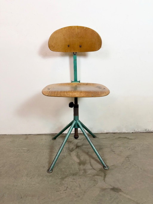 Dark Green Industrial Workshop Chair, 1950s