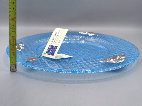 Image 1 of Glass tray with 925 silver friezes