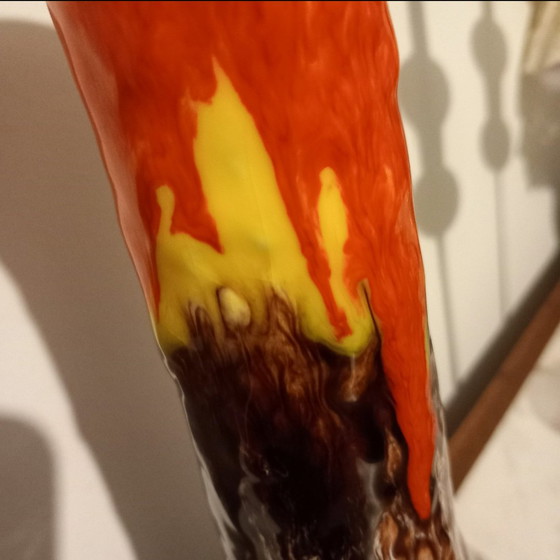 Image 1 of Large Vintage Art Vase "Fat Lava" – Handmade Ceramic – 32 cm – Incised Signature