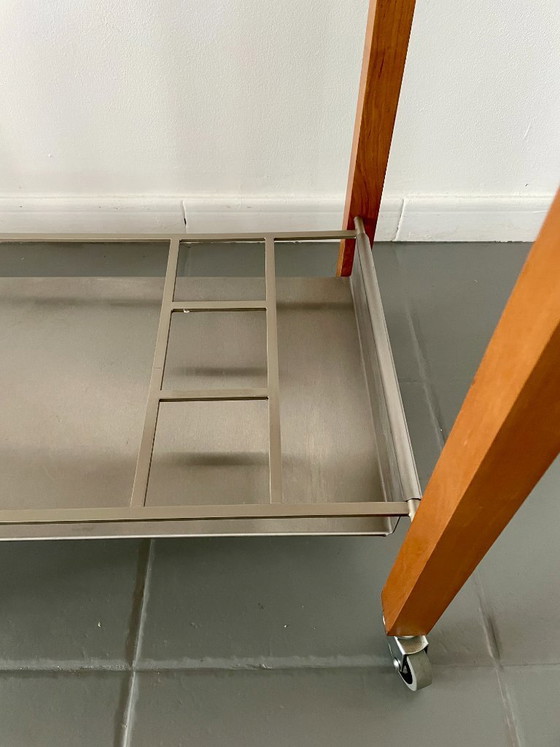 Image 1 of Chariot de bar vintage au design scandinave avec glacière intégrée en métal
