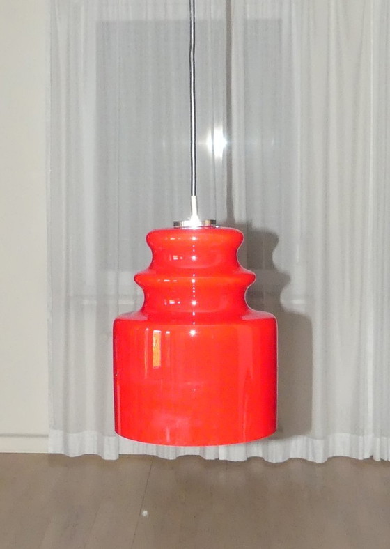 Image 1 of Peill&Putzler ceiling lamp red 1970s UK1aEb