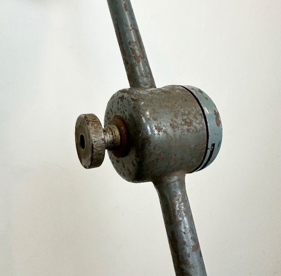 Image 1 of Large Grey Industrial Workshop Table Lamp, 1960s