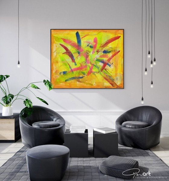 Image 1 of Parscha MIRGAWAMEDDIN - Confetti Cannon XXL - Artist's Canvas