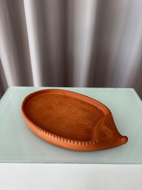 Piatto vintage in terracotta a forma di riccio per crescione, prodotto dalla B.A.F. Germania Ovest | Anni '70 (photo 5 of 10)