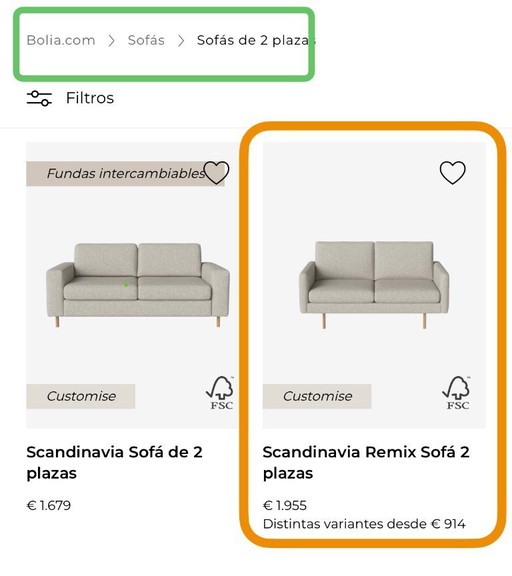 Bolia beige 2-Sitzer Sofa