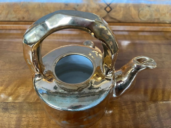 Teiera in ceramica dorata, modello "Charlotte" di Kühn Keramik., Accessori da cucina, Porcellana (foto 6 di 7)