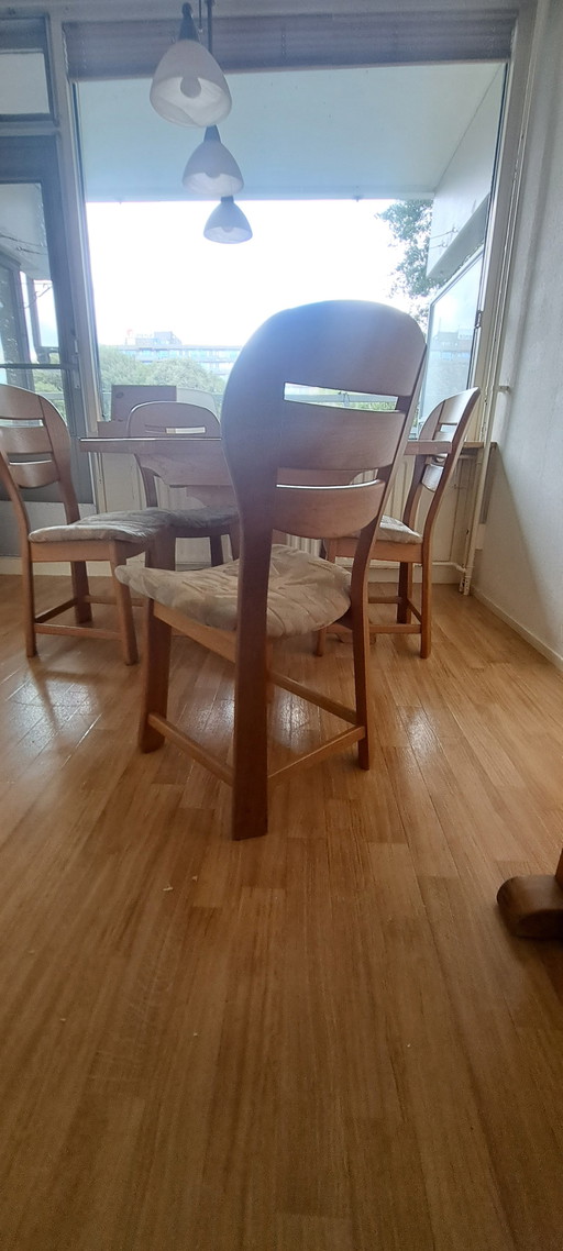 Set da tavolo da pranzo in rovere