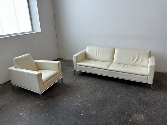 Image 1 of De Sede DS-4 designgroep leren bank fauteuil