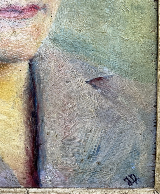 Modernist Female Portrait, Oil on Wood Panel, Circa 1930 – Paintings & Drawings (photo 7 of 10)