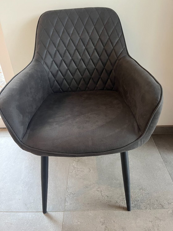 Image 1 of 8 Samt-Esszimmerstühle