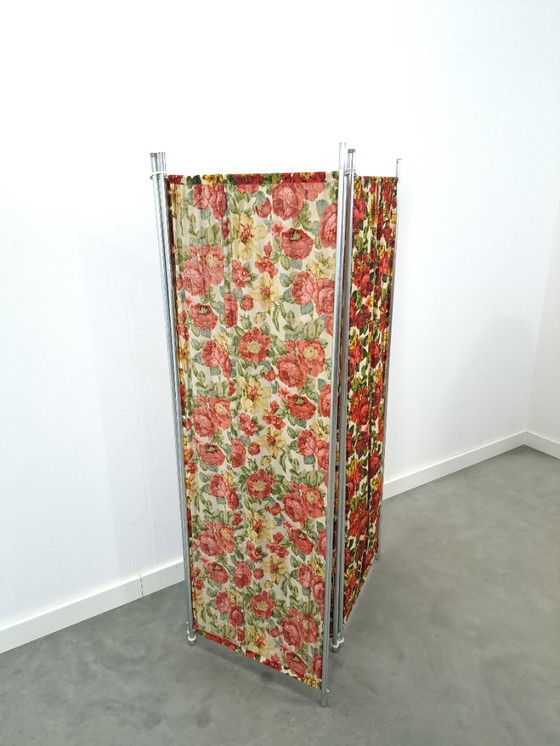 Image 1 of Mobile bar vintage con bancone estensibile e piano in vetro