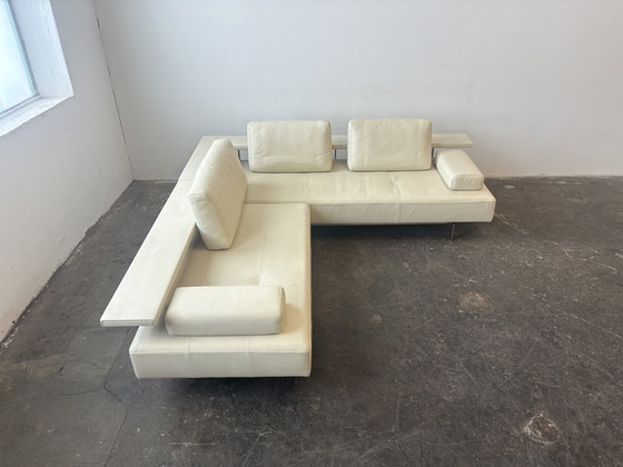 Image 1 of Rolf Benz Dono designer corner sofa couch leather beige