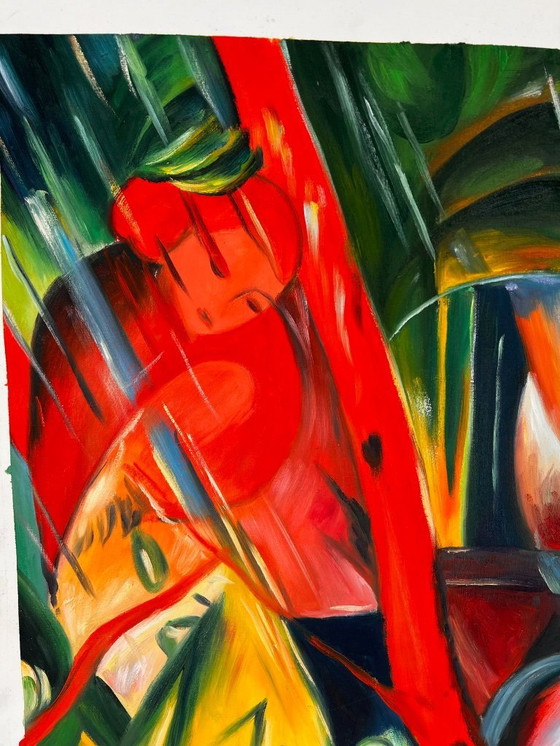 Image 1 of Frans Marc - In the Rain. Hand-painted artwork on canvas (delivered rolled up)