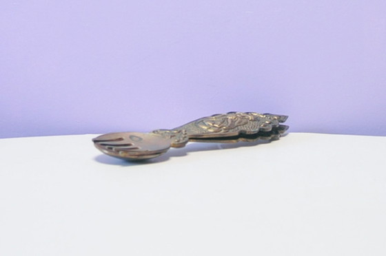 Cucchiai da portata vintage in ottone, Accessori da tavola, Dorato, Scandinavian (foto 4 di 6)