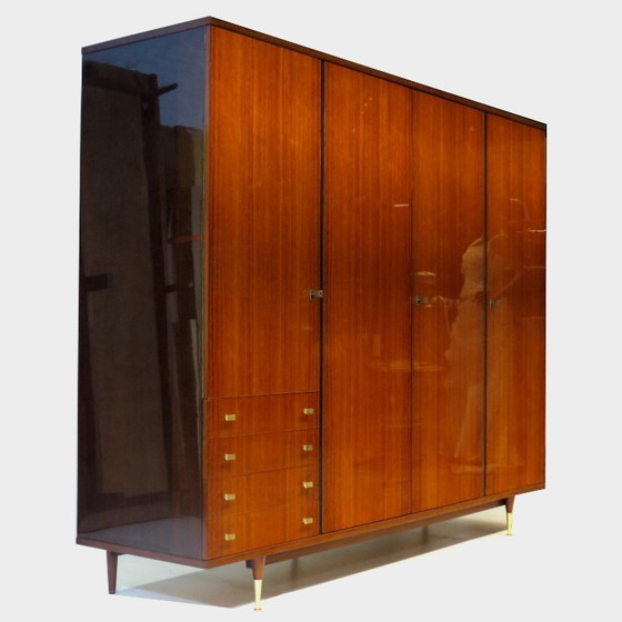 Image 1 of Vintage mid century 4-deurs design kledingkast in palissander, 1960s