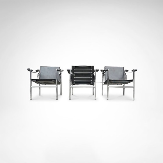 Image 1 of Poltrona vintage LC1 di Le Corbusier et al per Cassina, set di 3 pezzi