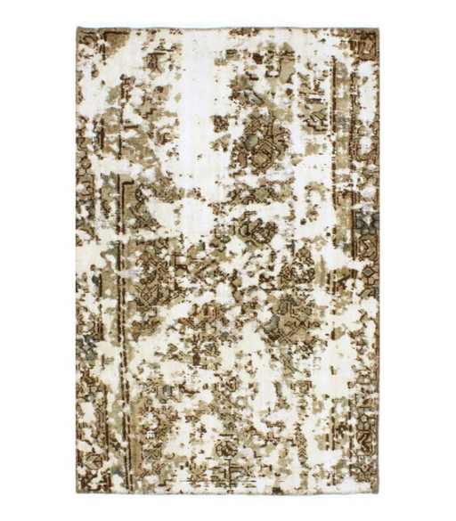 Tapis Oriental Noué à la Main Vintage Art Classique & Design en Relief 143 x 92 cm Couleur Beige