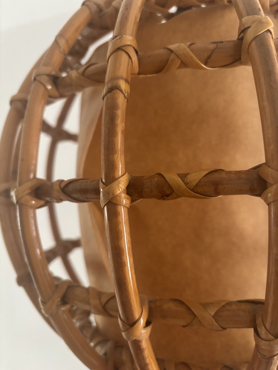 Image 1 of Jaren 70 boho rotan bamboe plafondlamp