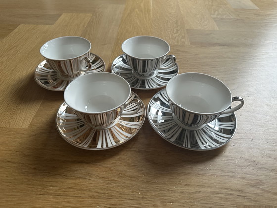 Image 1 of POLS POTTEN tea cup with saucer - 4 pieces
