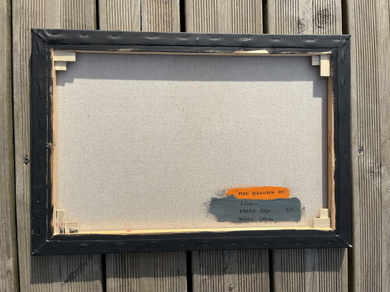 Image 1 of Acryl op spieraam. Formaat 55x38cm. MOAI.