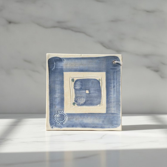 Image 1 of Piastrella da rivestimento in ceramica Cabbagetown Pottery – Design blu crema