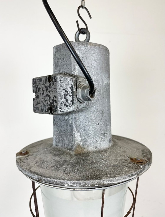 Image 1 of Large Industrial Cast Aluminium Cage Pendant Light , 1960s