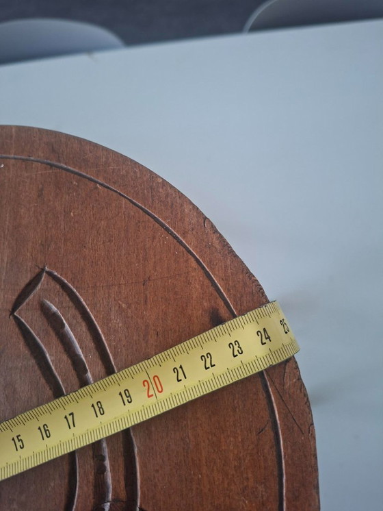 Image 1 of Tabouret trépied vintage milieu du siècle, table à plantes avec fer à cheval