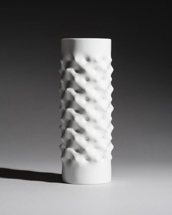 Image 1 of Rosenthal Studio-Line “Vibrations” Vase Duo Dieter Mankau White & Silver