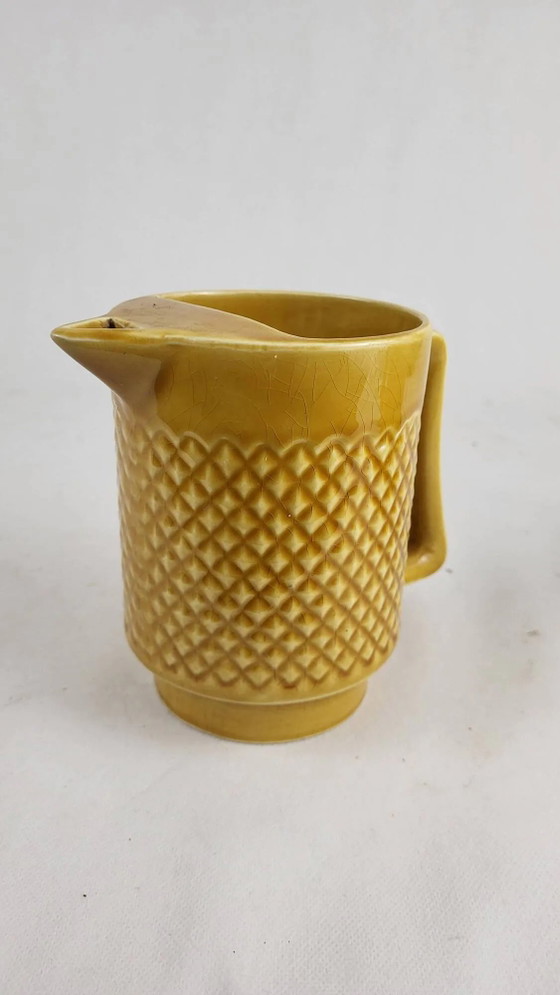 Digoin Sarreguemines ceramic pitcher / pitcher – Glass & Decanter, Porcelain, Vintage (photo 2 of 7)