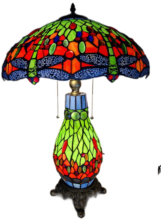 Image 1 of Wunderschöne Tischlampe im Tiffany-Stil 69x45