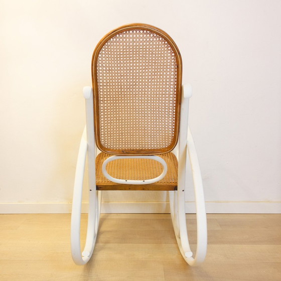 Image 1 of Sedia a dondolo in vimini Art Nouveau, Spagna, fine XIX secolo