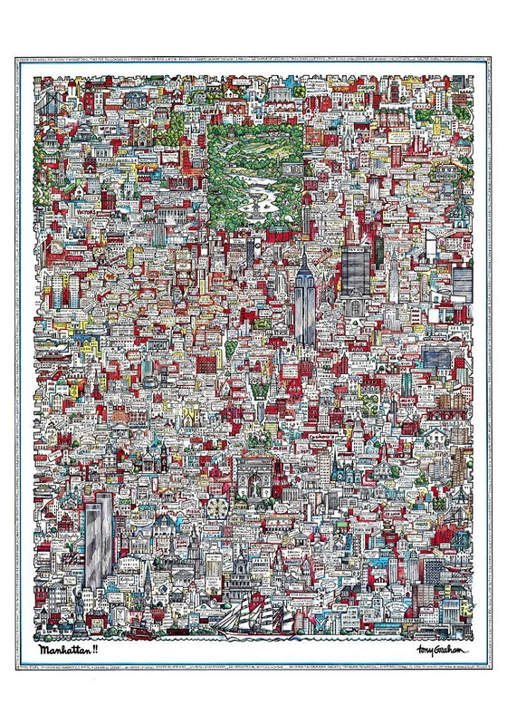 Image 1 of Manhattan! 1978 New York Tony Graham - Poster 70×100 cm