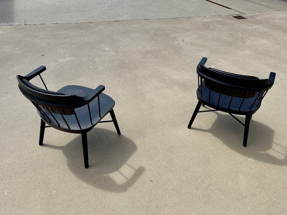 Image 1 of Ensemble de 2 fauteuils Stellar Works Exchange en chêne noir