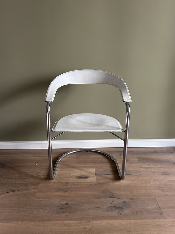 Image 1 of 2x Fauteuil vintage en acier tubulaire et cuir de A. Rizzatto - 450€ (prix de la paire)