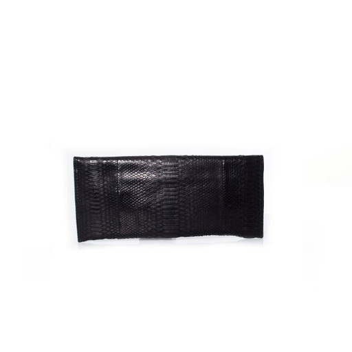 Maison Du Posh, Clutch aus schwarzem Pythonleder