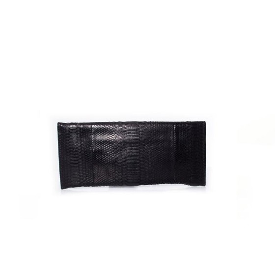 Image 1 of Maison Du Posh, Clutch aus schwarzem Pythonleder